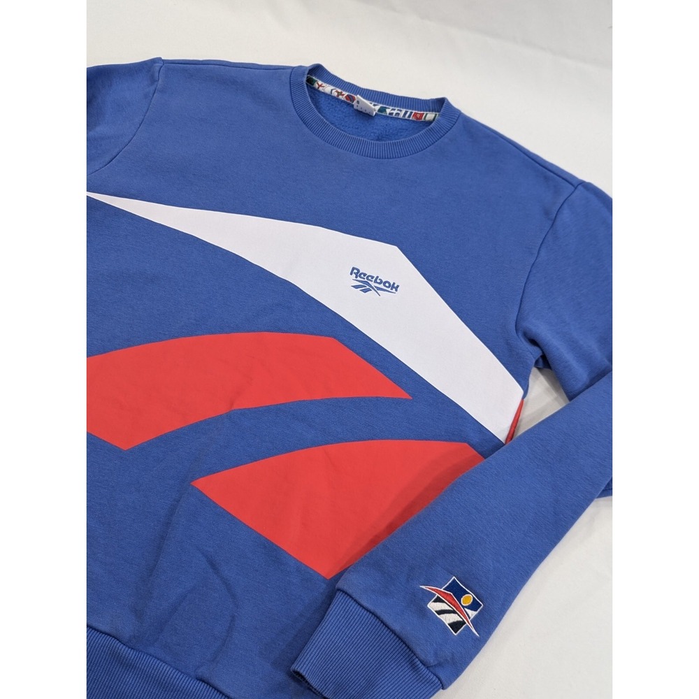 Reebok Classics International Crewneck Sweatshirt Men's Small Blue Red White